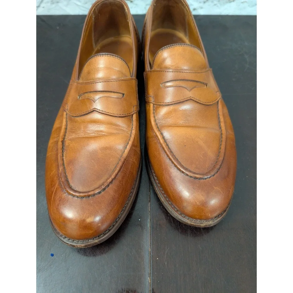 VTG 80s 90s Ralph Lauren Singleton Penny Loafers Mens 10.5D USA Calf Leather